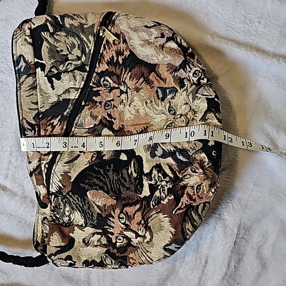 STUNNING VINTAGE CAT TAPESTRY SHOULDER BAG - Picture 9 of 13